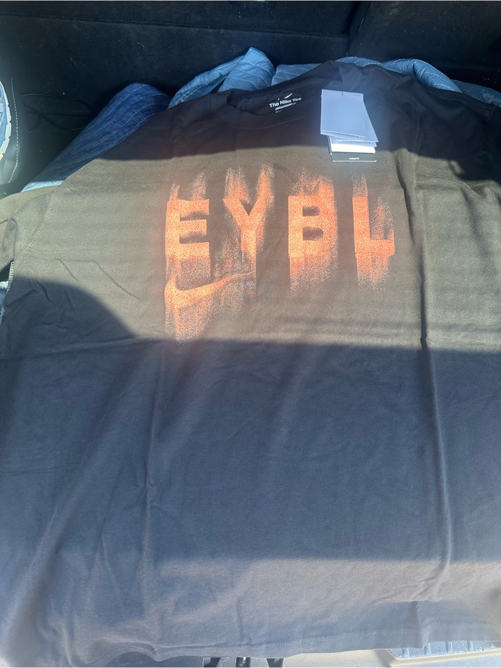 Nike EYBL Men’s Black Graphic T-Shirt with Orange Fade Logo